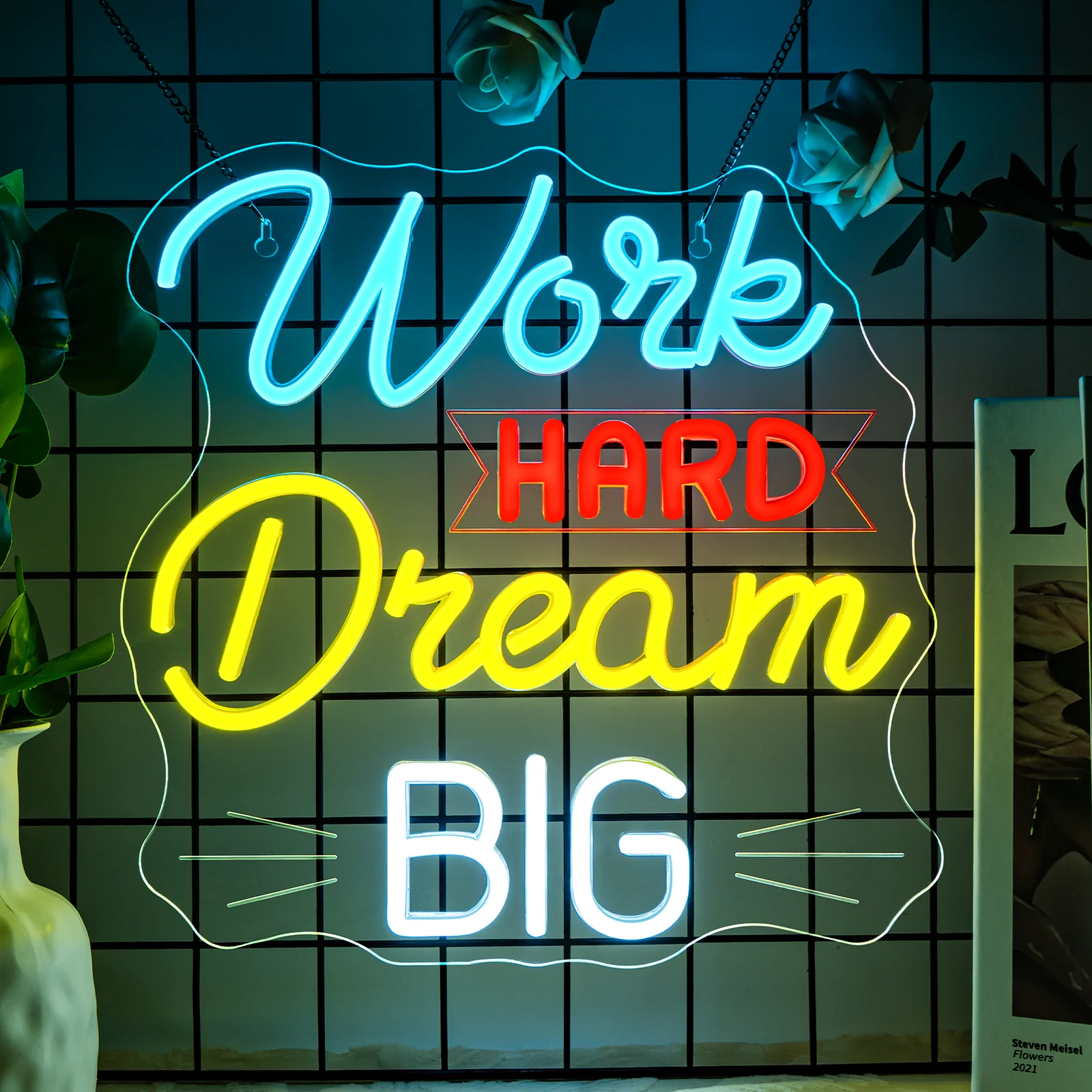 

Работа Жесткая мечта Большая неоновая вывеска Вдохновляющий слоган Личная студия Светодиодная вывеска Настенный декор для спальни Домашний клуб Отель Декор для вечеринки