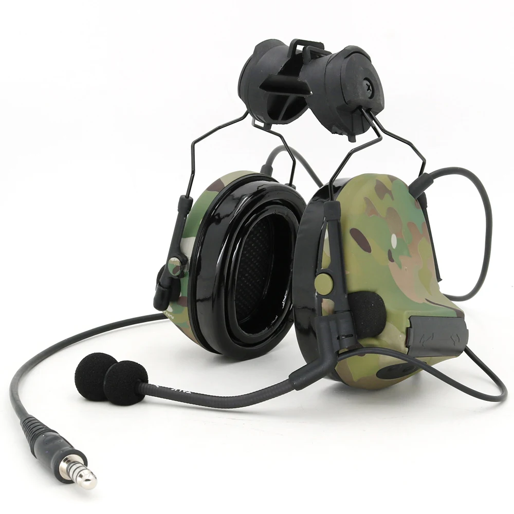 TS TAC -SKY COMTA II Tactical Headset ARC Rail Helmet Mount Silicone Earmuffs Noise Canceling Pickup C2 Headset