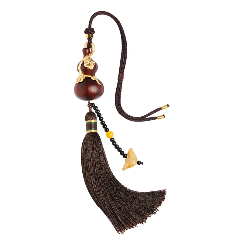 

Sandalwood gourd coppersmith car hanging in and out of Ping An Fulu auspicious light luxury car interior pendant