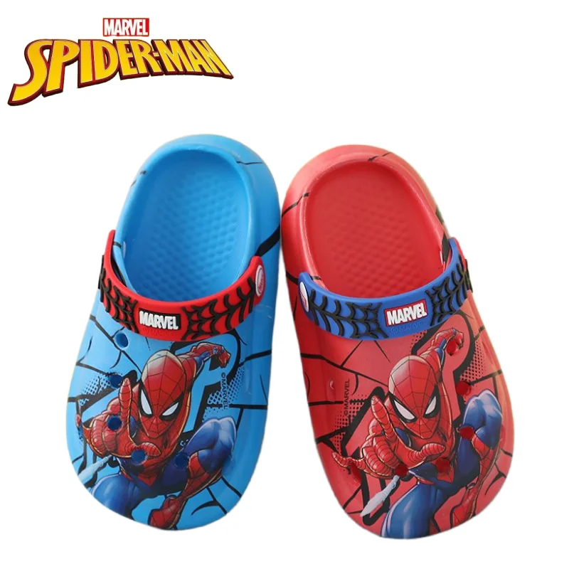 

Marvel Spider-Man Anime Peripherals Cartoon EVA Light Boy Summer Slippers Personality Handsome Non Slip Beach Shoes Wholesale