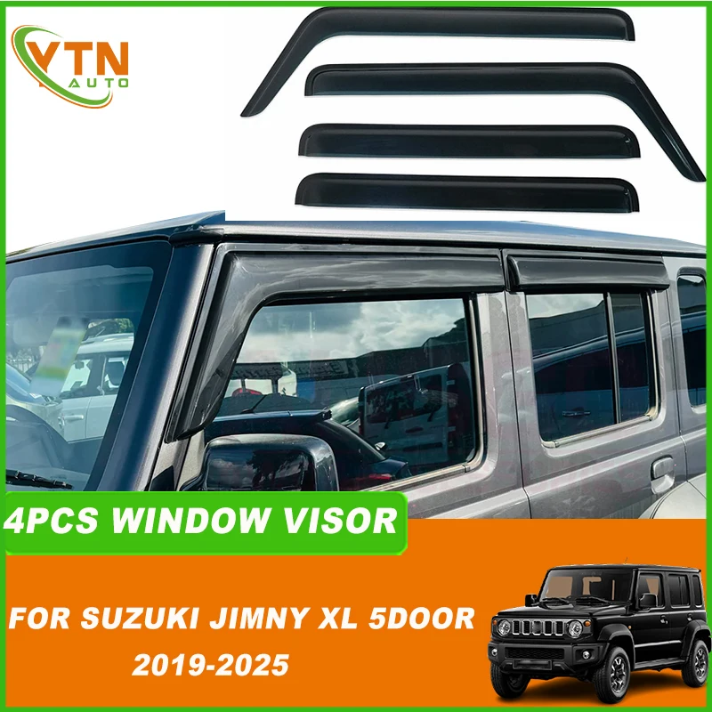

For Suzuki Jimny XL 5Doors 2019 2020 2021 2022 2023 2024 2025 Car Window Visor Sun Rain Guard Weather Shield Wind Deflector