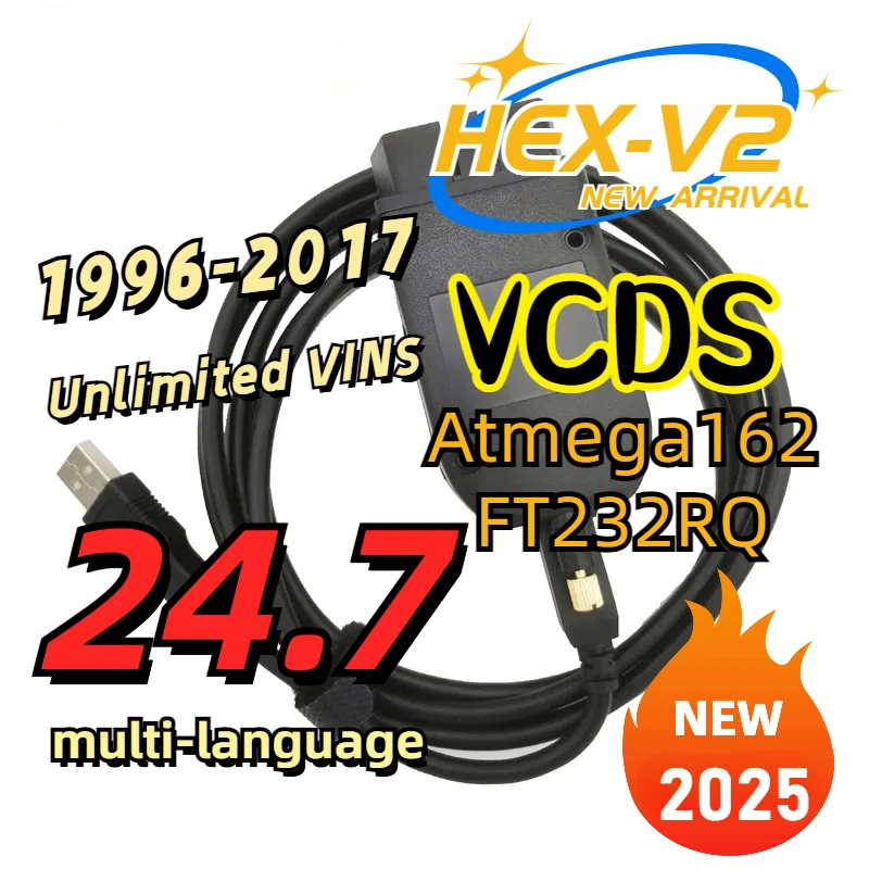 2024 VCDS VAGCOM Interface VCDSCAN HEX V2 Update 24.7 FOR VW For AUDI Skoda Seat Multi-Language Car Autocom Diagnostics Tools