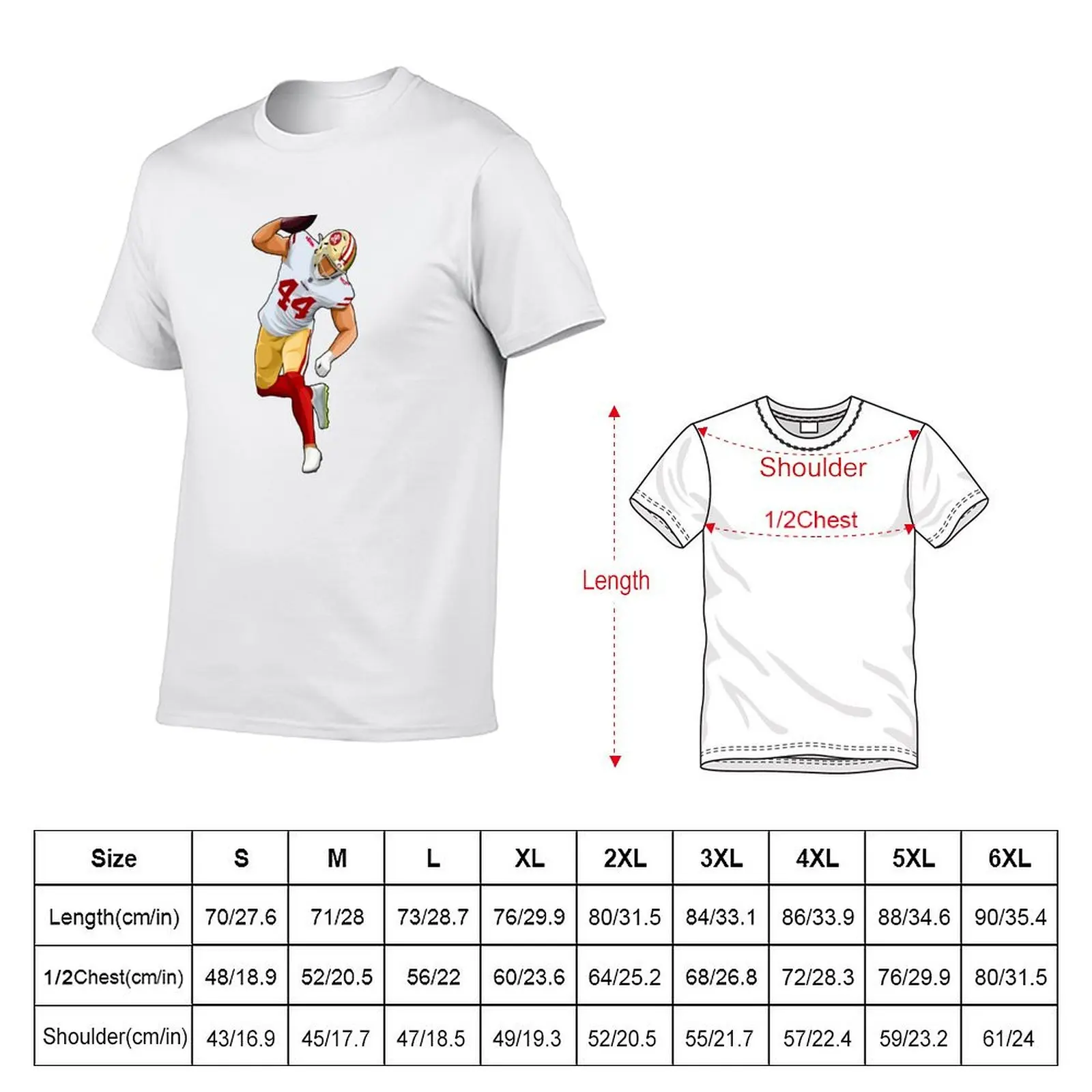 Kyle Juszczyk #44 Power Touchdown T-Shirt Large Size Short Sleeve T-Shirt