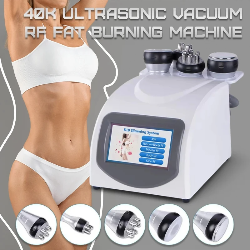 

5 in 1 40K Fat Burning Machine RF Ultrasonic Cavitation Vacuum Multifunction Body Slimming Skin Tightening Cellulite Reduction