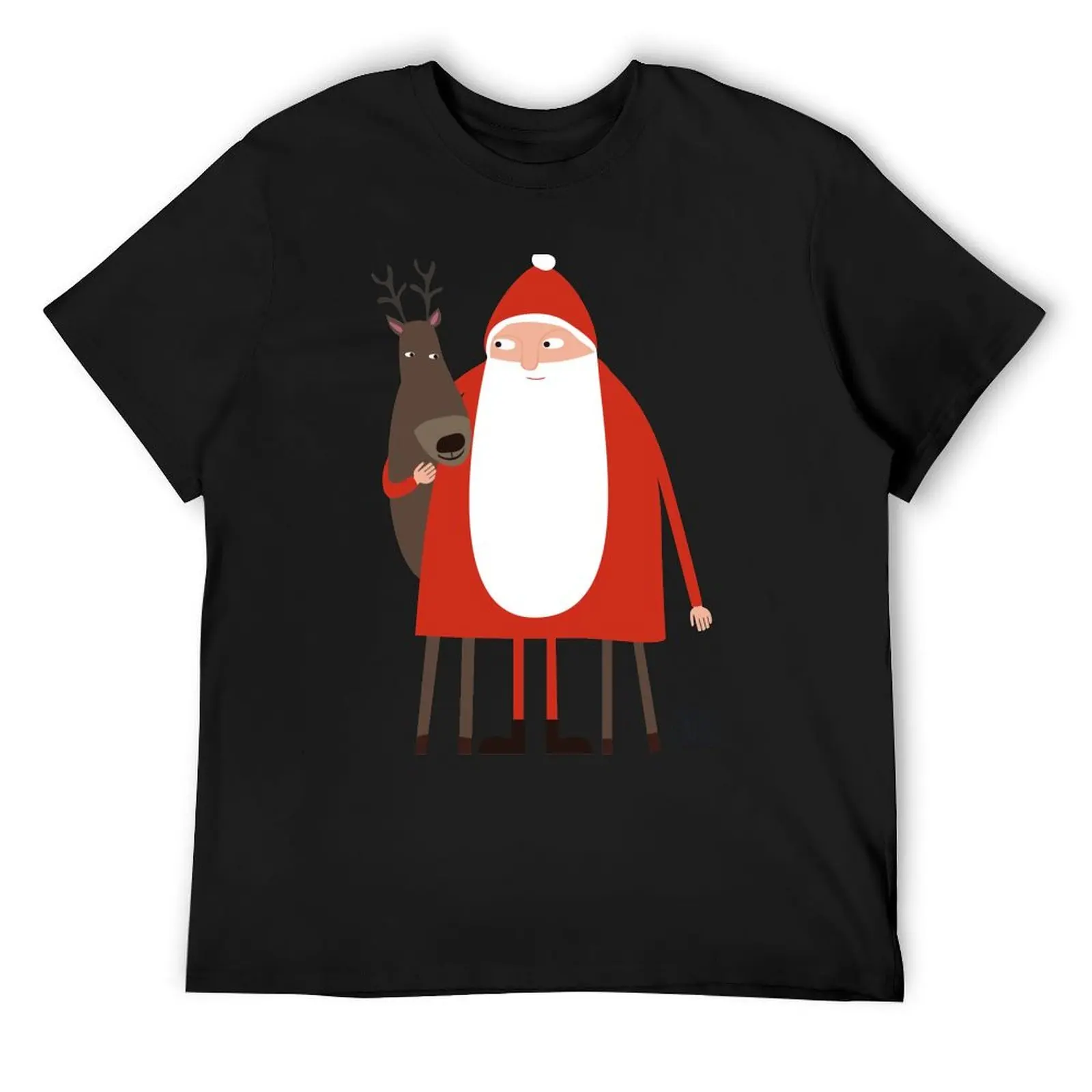 Santa and his reindeer / Weihnachtsmann mit Rentier T-Shirt graphic shirts baggy shirts vintage anime shirt funny t shirts men