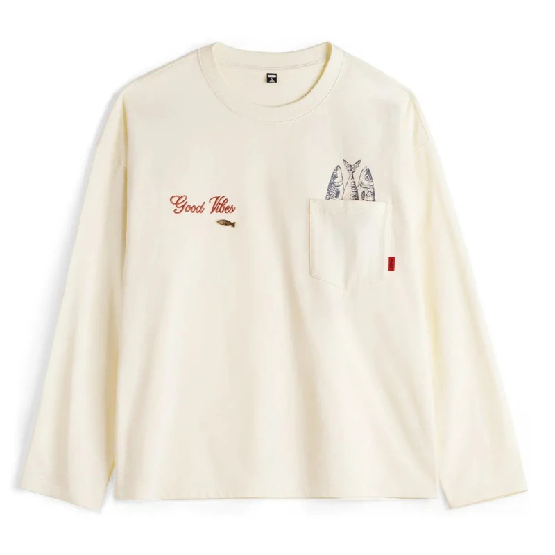 Mens Long Sleeve T Shirt Harajuku American Letter Print Cotton Tee Loose Fit Round Neck Streetwear Casual Spring Autumn Unisex