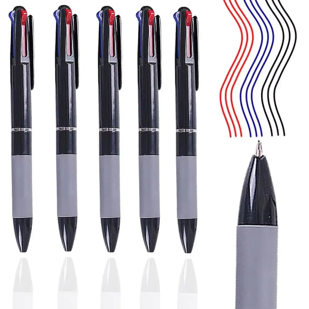 1/10Pcs Portable 3 in 1 Ballpoint Pens Red/Black/Blue Ink Color 0.7mm Ball Point Pen Writing Stationery Student