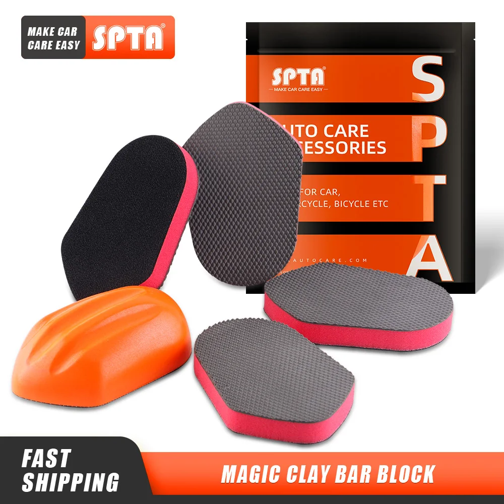 

SPTA Car Cleaning Sponge Paint Care Magic Clay Bar Pad Block Eraser Applicator For ​Auto Wax Detailing Tool