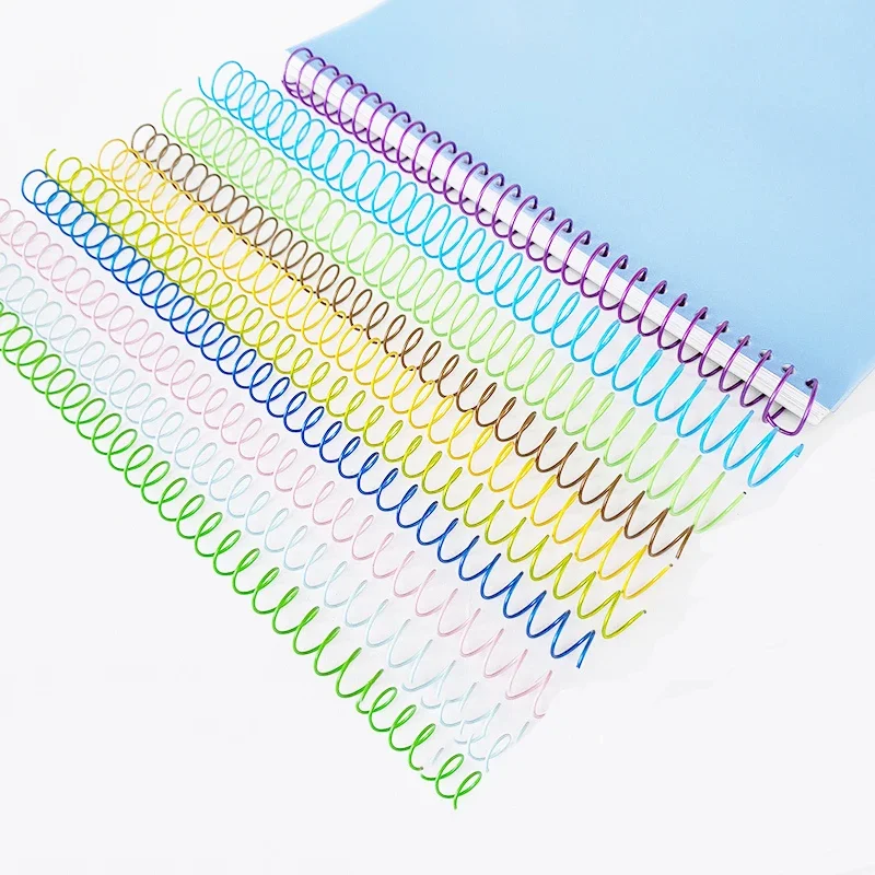 10pcs Spiral Iron Single-coil Binding Coil A4-30 Hole Single-coil Stationery Bookbinding Ring Color Binder Rings Binder Notebook