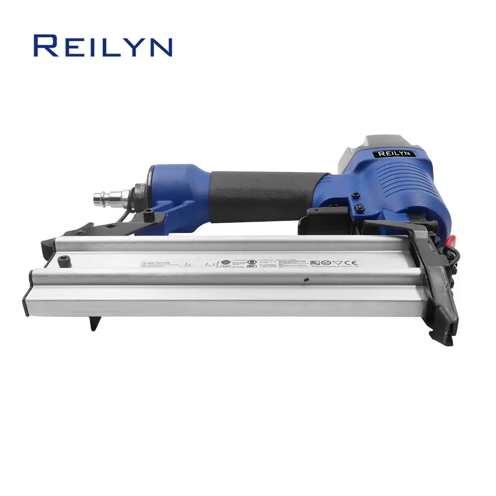 Imagem -05 - Reilyn-grampeador Pneumático para Móveis Brad Nailer Air Nailer Pistola para Estofos Molduras Ferramentas de Carpinteiro com Caixa de Pvc F50 18ga