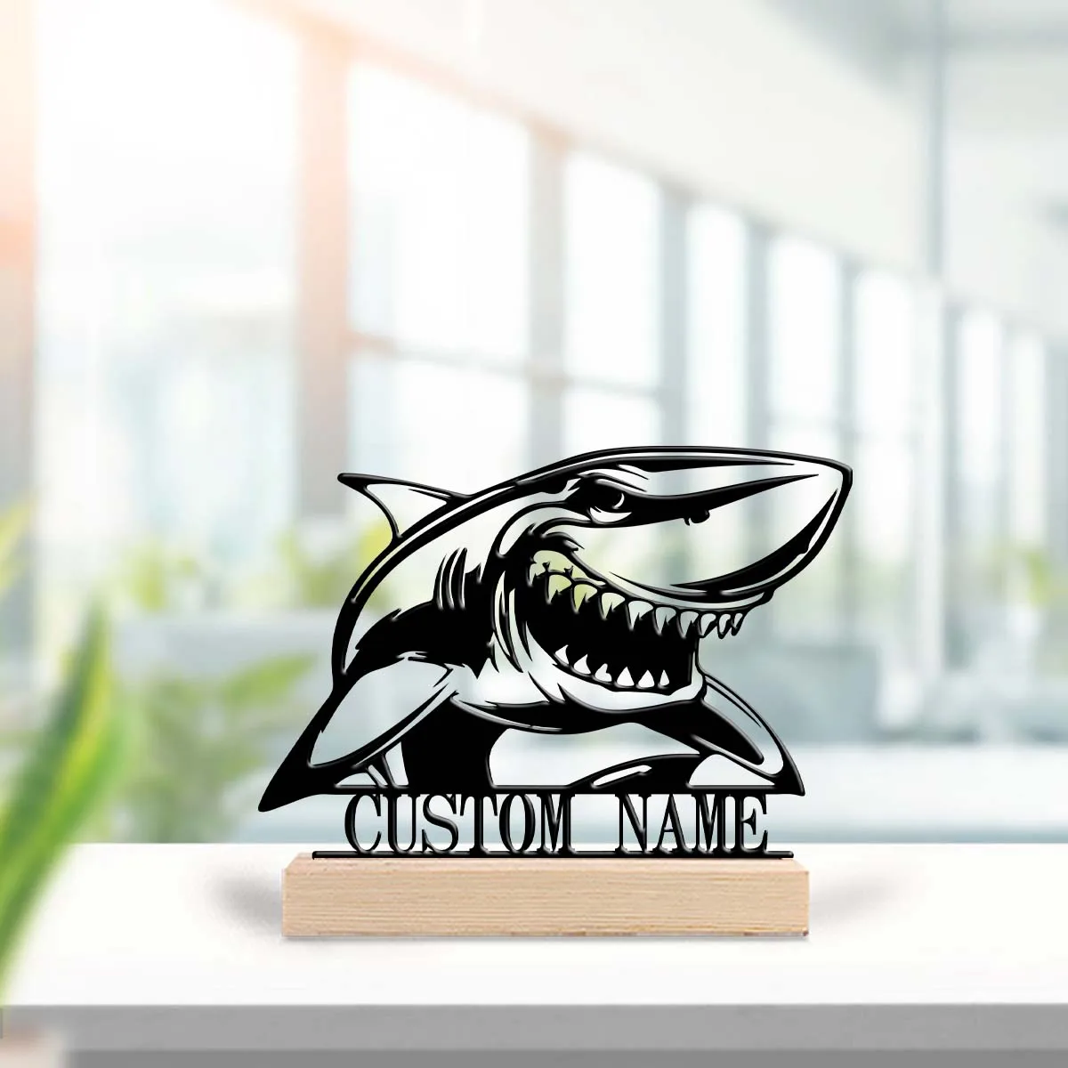 1pc Customized Wrought Iron Desktop Ornaments Custom Content With Wooden Base Home and Office Decorations,Christmas Gifts