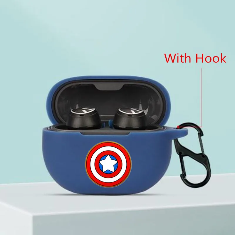 Disney Marvel หูฟังสำหรับ SoundPEATS MiNi Pro การ์ตูนซิลิโคนหูฟังไร้สายบลูทูธเปลือกป้องกัน Hook