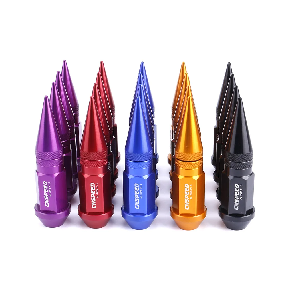 20pcs M12*1.5 M12*1.25 Car Modification Wheel Nuts Aluminum 60mm Extended Tuner Spike For Chevrolet Subaru Kia