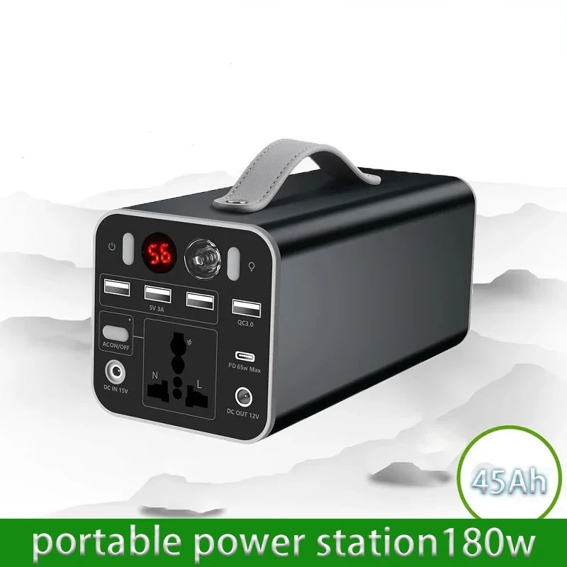 

45000mAh DC output Battery Charger 110V/220V Outdoor Emergency Power Supply Power Bank Generator 180W Portable Power Station