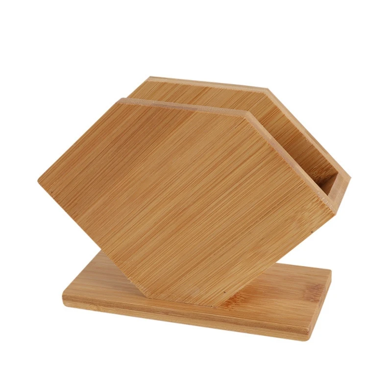 Bamboo Tissue Box Cube Fan Draw Paper Napkin Holder Boxes for Home Kitchen Dining Table Decoration Storage Organization