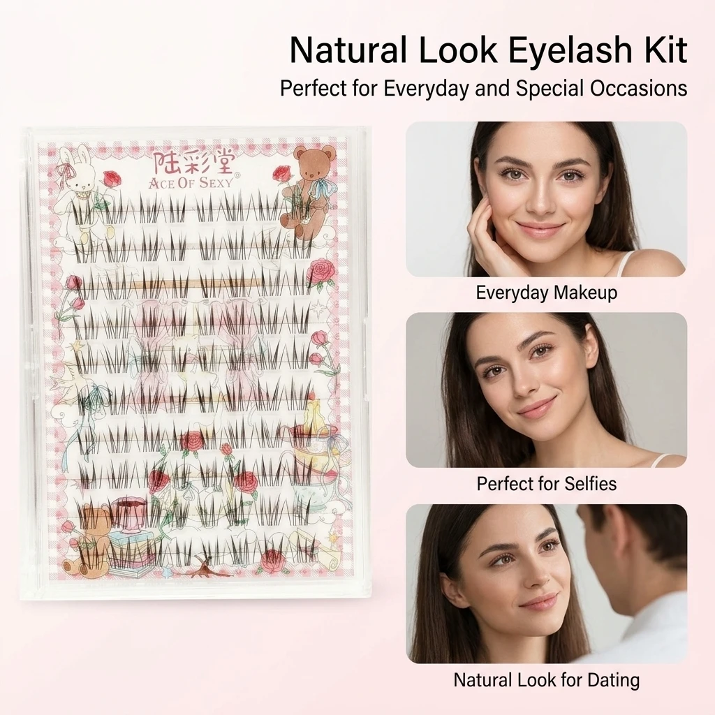 Korean Gentle Wispy Eyelash Extensions Cat Claw Girls Group Style Individual Lashes Natural Long Fashion Lash Cluster For Daily