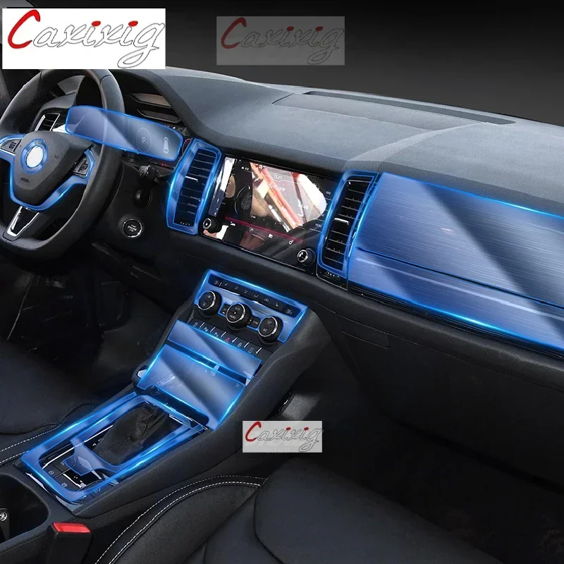 

For Skoda Kodiaq GT 2017-2022 2023 Car Interior Center Console Transparent TPU Protective Film Anti-scratch Repair Accessories