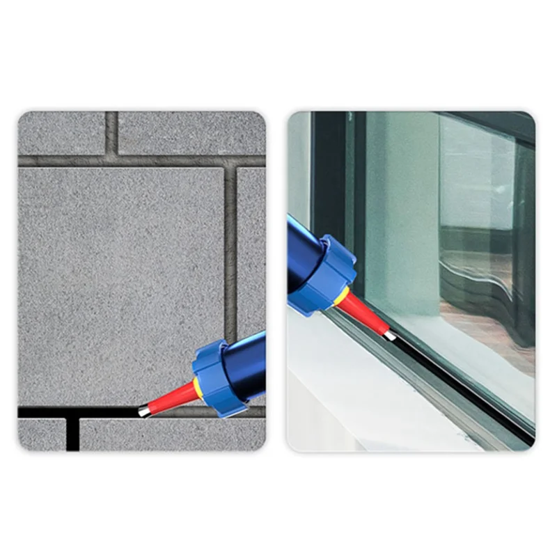 Aplicador de boquilla de calafateo, acabado de calafateo, pegamento, sellador de silicona, herramienta de acabado como se muestra de plástico + acero inoxidable