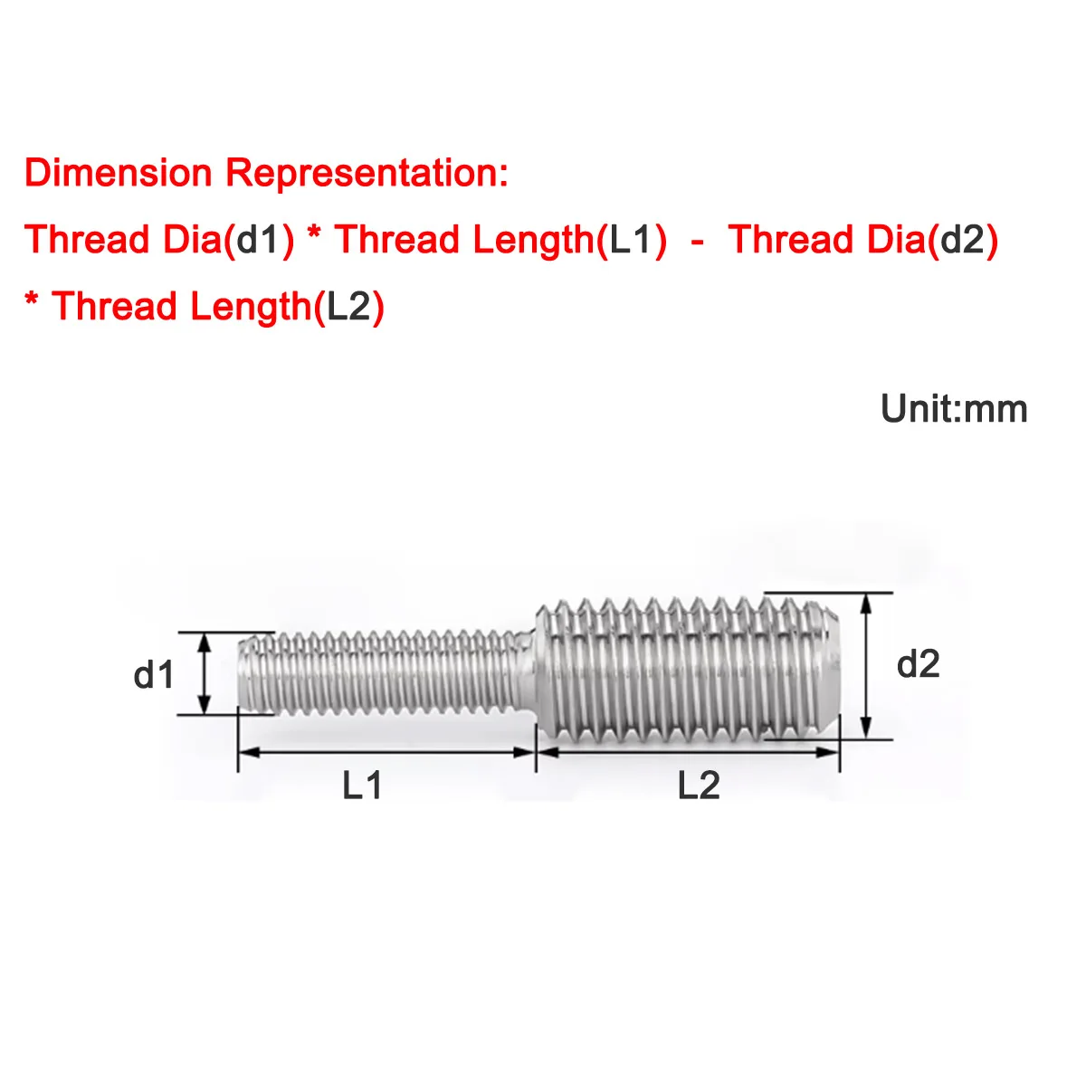 

304 Stainless Steel Variable Diameter Conversion Screw M4M5M6M8M10 Conversion M4M6M8