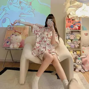 Sanrio Hello Kitty Short Pyjamas Sets, Designs Kawaii, losen Pyjama, Heimkleidung, Geburtstagsgeschenke für Mädchen, 3 Stück 12 Hauptverkäufe Pajama Hello Kitty - №12