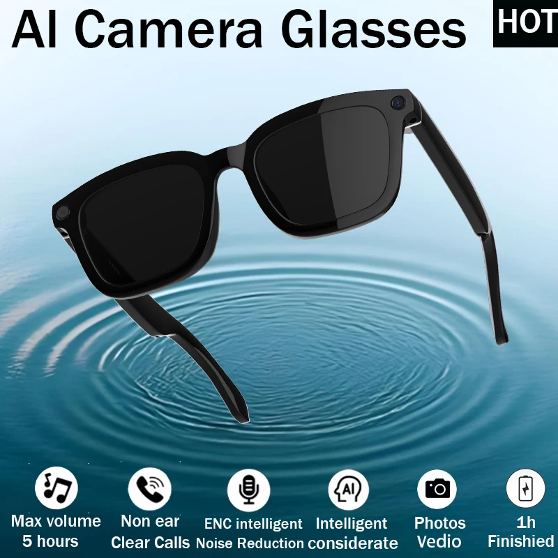 AI Smart Glasses object recognition Real-Time Translation Voice Assistant Noise Reduction APP Built-in storage Smart Glasses
