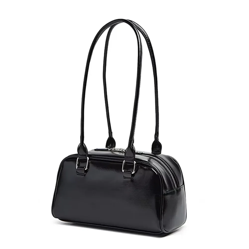 Bolso de bolos para mujer 20246, bolso Boston de diseño original, bolso de hombro tipo tote, bolso de mano de cuero sintético de estilo retro para el uso diario.