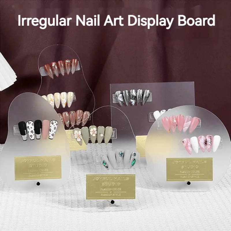 Irregular Acrylic Transparent Matte Manicure Tool False Nails Holder Showing Stand Color Card Nail Art Display Board