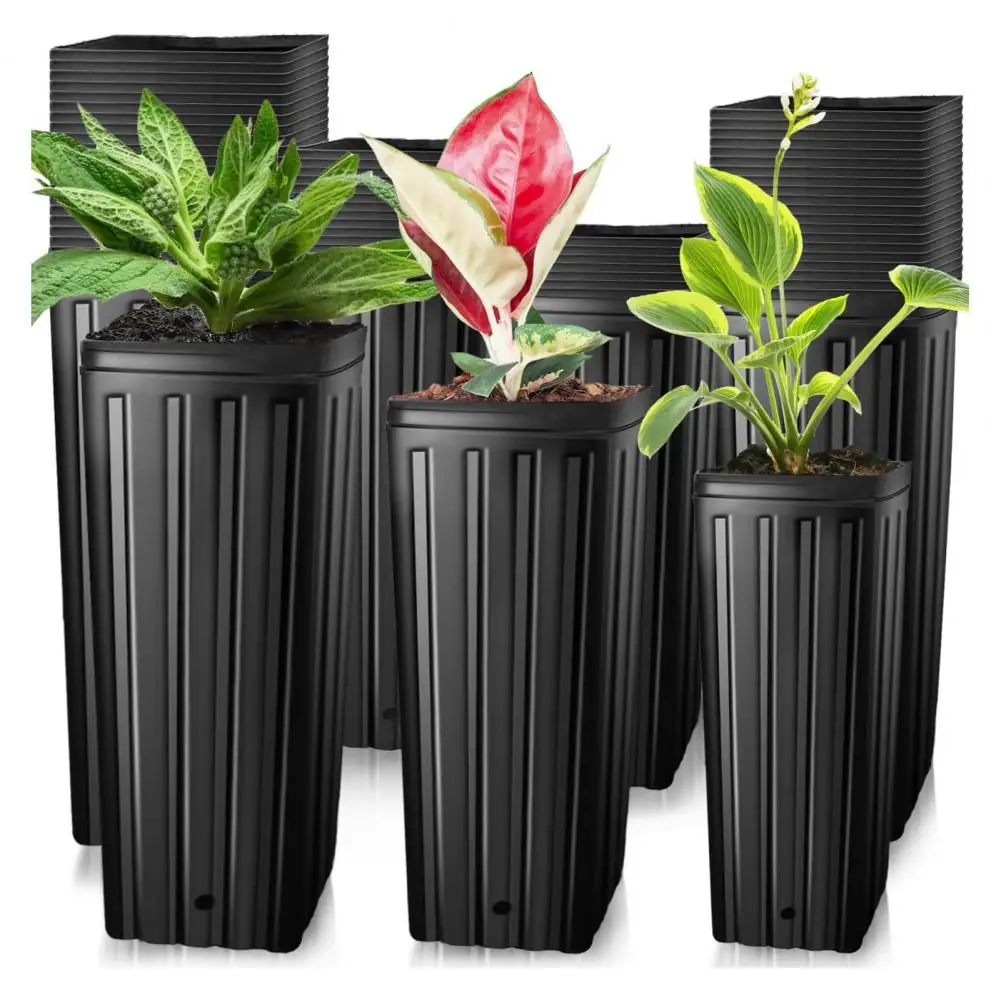 10 Pcs Deep Plant Nursery Pots With Drainage Holes Flower Germination Nursery Pot Seedling-Container Pots For Garden Accessories