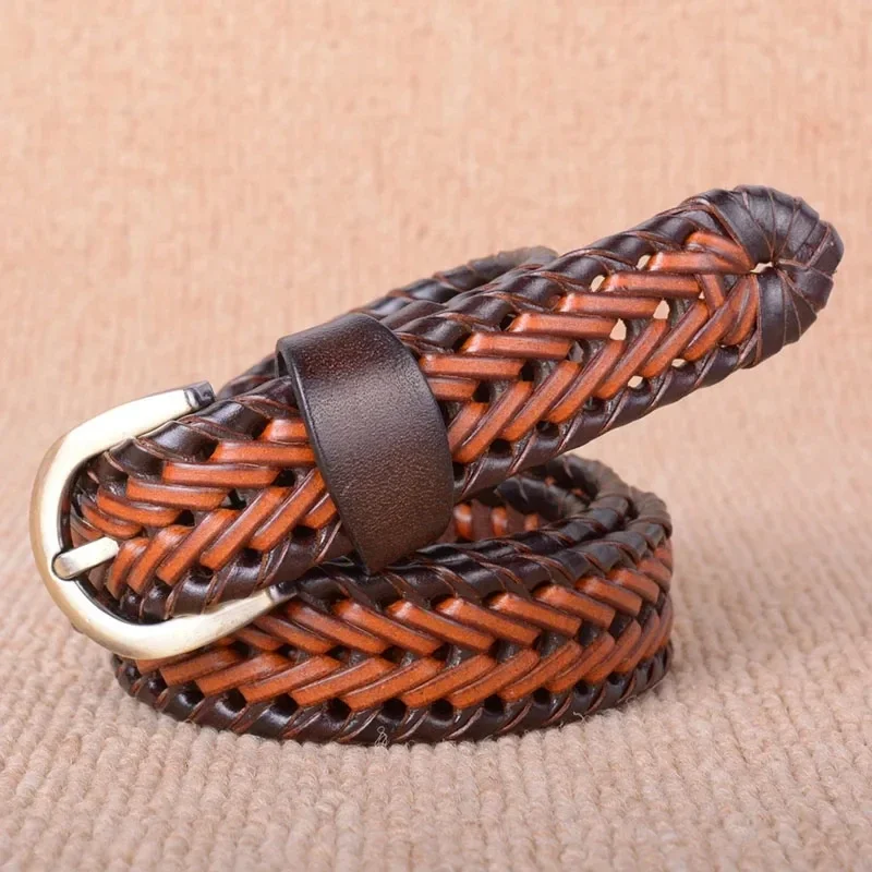 

Hot New Belt Women Fashion Belts Braided Genuine Leather Straps Female Jeans Wide Girdle Male High Quality Casual Belt