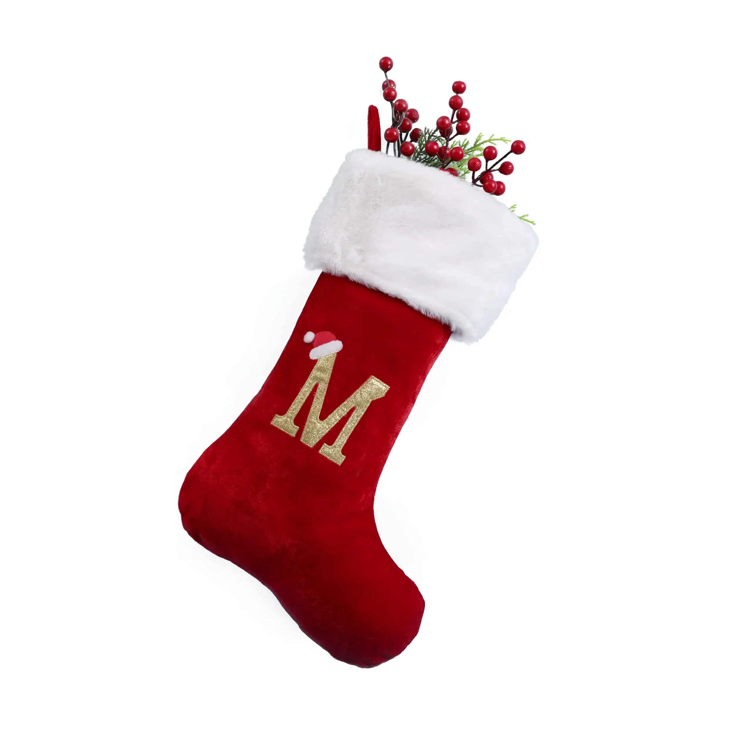 Embroidered Monogram Christmas Stocking,Xmas Sock Holiday Family Stocking for Christmas Fireplace Party Decoration - Image 5