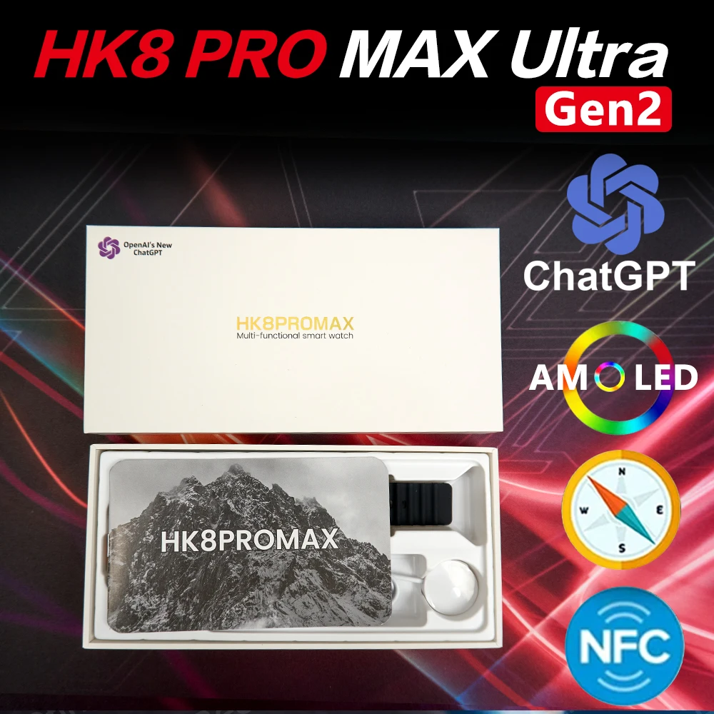 

Новинка 2023, Смарт-часы Hk8 Pro Max Gen 2 для мужчин и женщин, ультра-AMOLED общение, финальный дисплей, циферблат, NFC, сфигмоманометр, спортивные часы