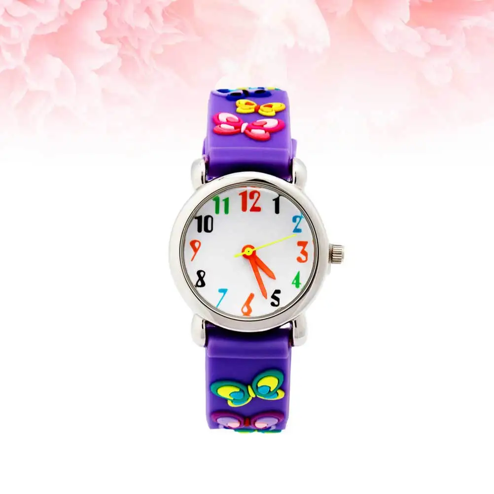 Purple 3D Waterproof Wristwatch Cartoon Pattern Durable Sports Watch Gift Waterproof Watch Wristwatch