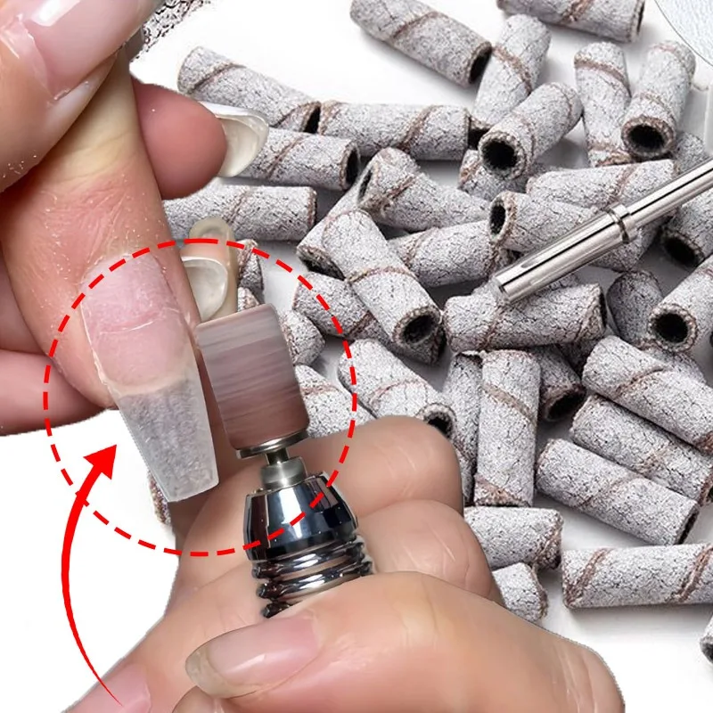 50-200 ชิ้น 240 #   ชุดสายขัดเล็บ หัวเจียรเล็บ สำหรับขัดอะคริลิค กำจัดเจล ขัดเงาเล็บ อุปกรณ์ทำเล็บ แหวนขัดเล็บ