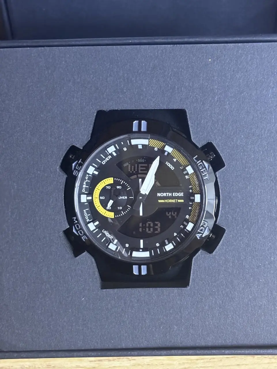 NORTH EDGE  HORNET Men's Digital Watch Running Cycling Sports Watches Waterproof 50M World Time Speed Illuminator Wristwatc