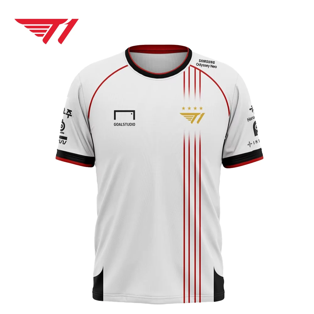 2024 League of Legends S14 Global Finals SKT T1 Team Uniform T-shirt Faker Same Style Clothes LOL Games Faker  Jersey T-shirt