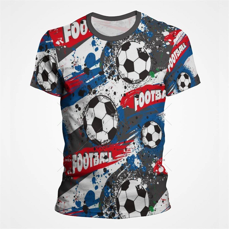 Football Game Clothes T Shirt Men Street Sports Soccer 3d Printed Pattern T-shirt Breathable Soft Summer Trend Outdoor Tees Top