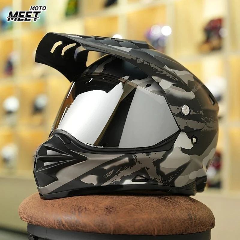 Ryzen Motorcycle Off-Road Helmet Helmet Men's Road Rally Full Helmet Anti-fog Locomotive Four Seasons Capacete De Motocicleta