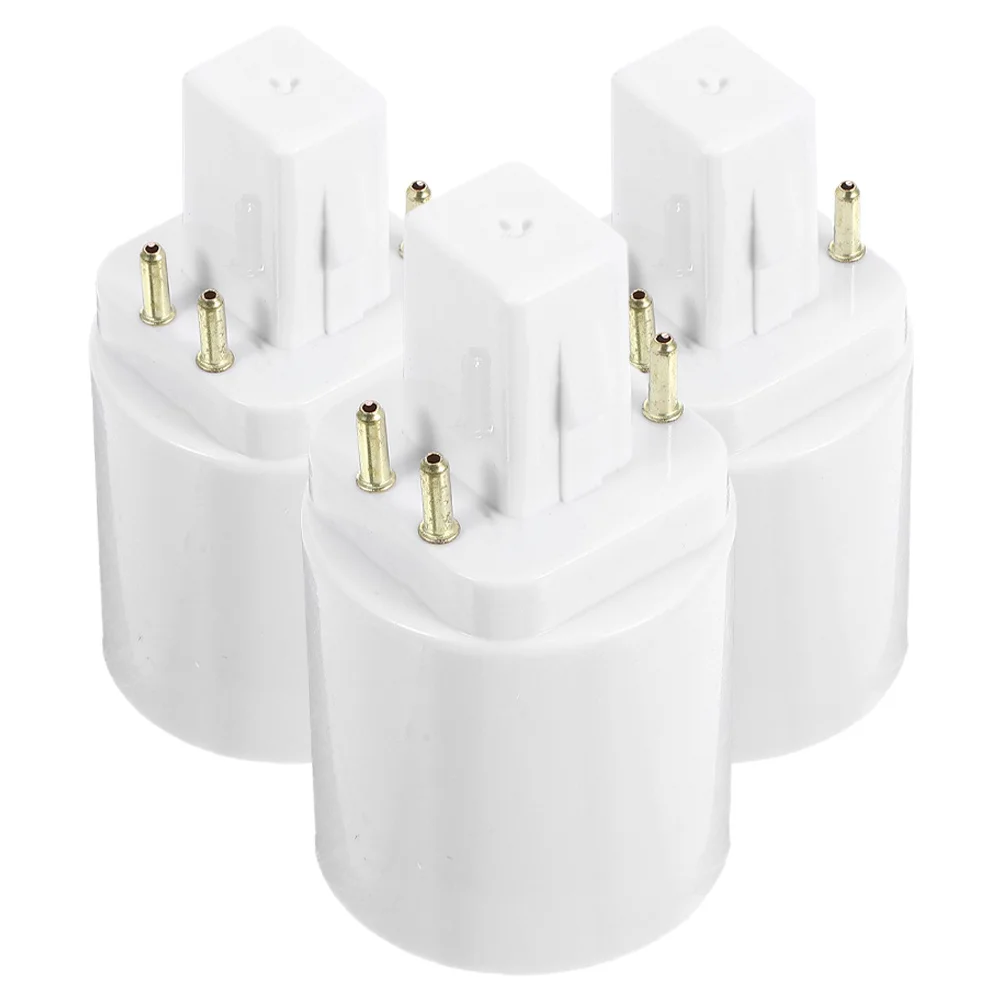 

3Pcs Bulb Base Adapter G24q to E27 Lamp Socket Converter Stable Performance Flameretardant for Various Lighting Fixtures