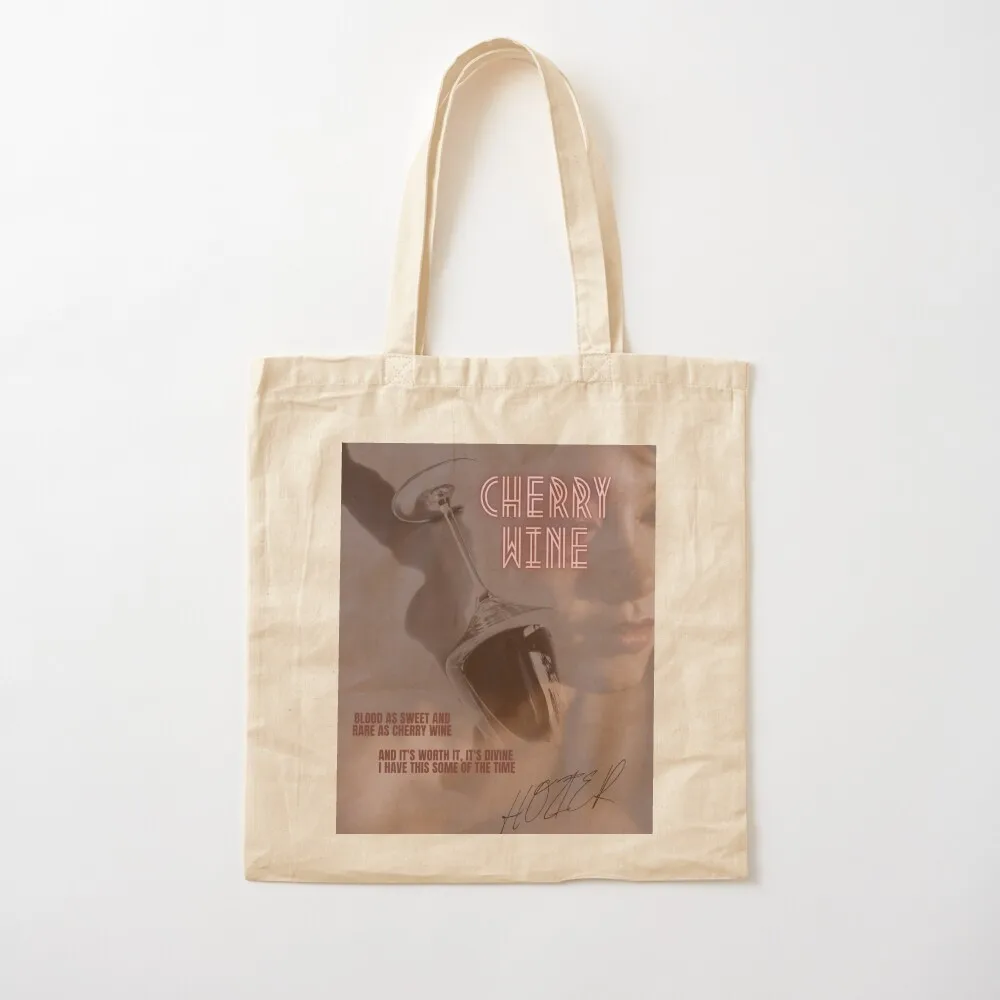 

Cherry Wine Hozier Vintage Music Poster Red Tote Bag tote men shopping custom Canvas