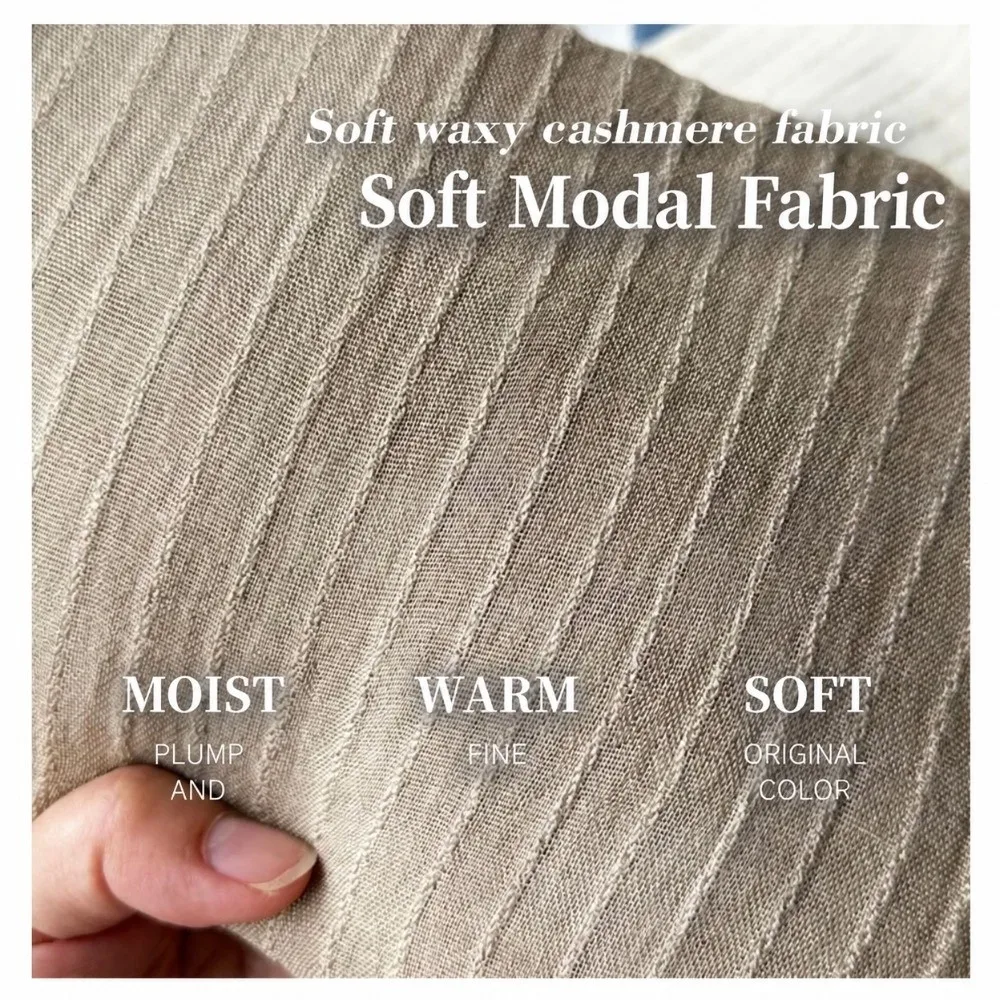 Modern Soft Modal Scarf Vertical Striped Lightweight Viscose Scarf Raw Fringe Edge Breathable Shawl Wrap For Ladies