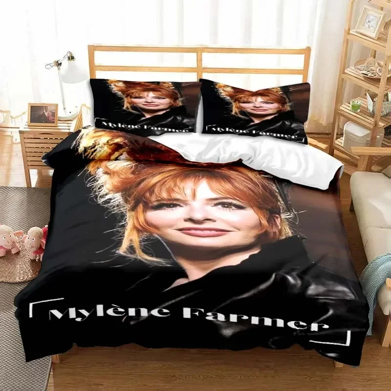 Singer Mylene Farmer Bedding Set Duvet Cover Bed Set Quilt Cover Pillowcase Comforter king Queen Size Boys Adult Bedding Set