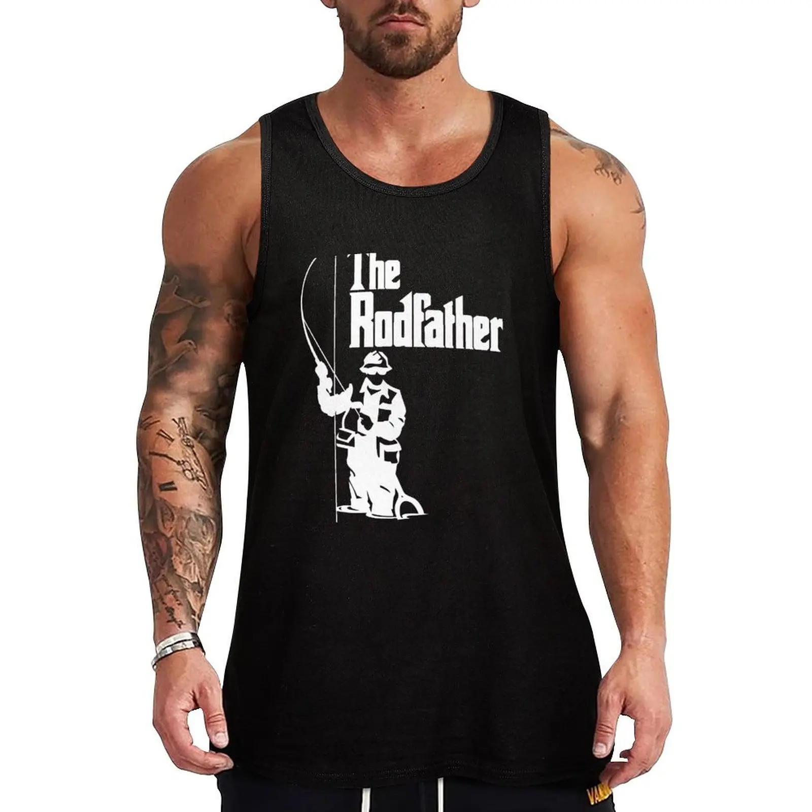 The Rodfather Fishing T Shirt Tank Top Quick Dry Running Tank Top Sleeveless Sports Shirt
