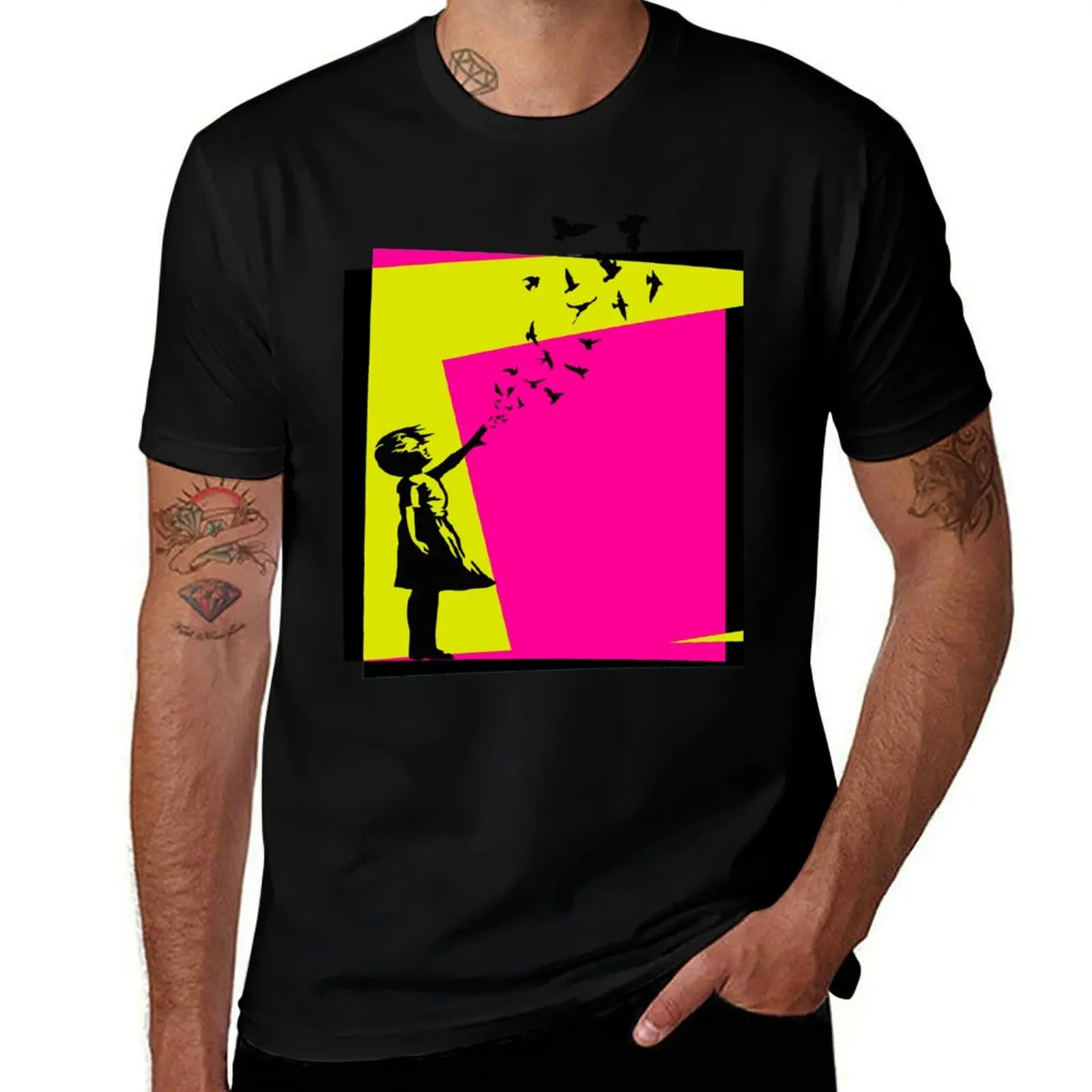 Banksy Ballon girl T-Shirt Trendy Pattern for Men T-Shirt