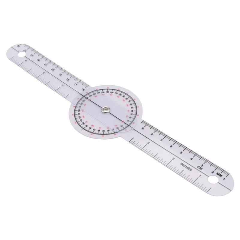3-Piece Goniometer 6/8/12 Inch Occupational Therapy Protractor Tool Measuring Angle Ruler 360 Degree Universal-ABHG
