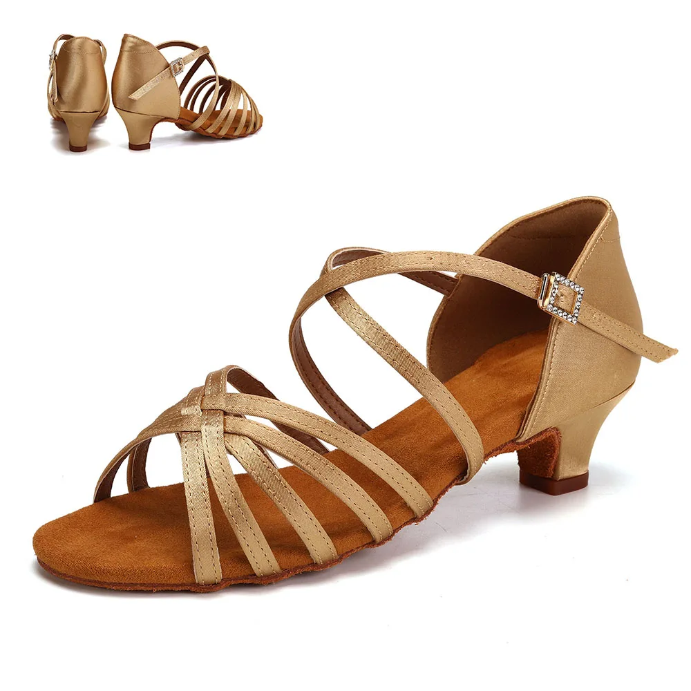 Latin dance shoes girls soft soled dance shoes children low heeled performance dance shoes ballroom beginners dance shoes