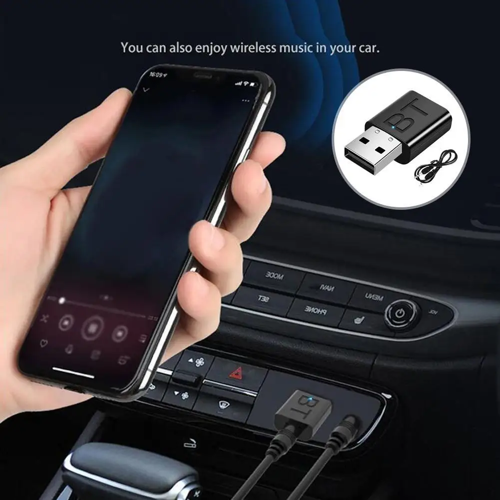 USB Bluetooth Receiver Transmitter Car Bluetooth 5.0 Wireless Computer TV Play Bluetooth 2-in-1 Plug Audio And Converter Ad H3Z1