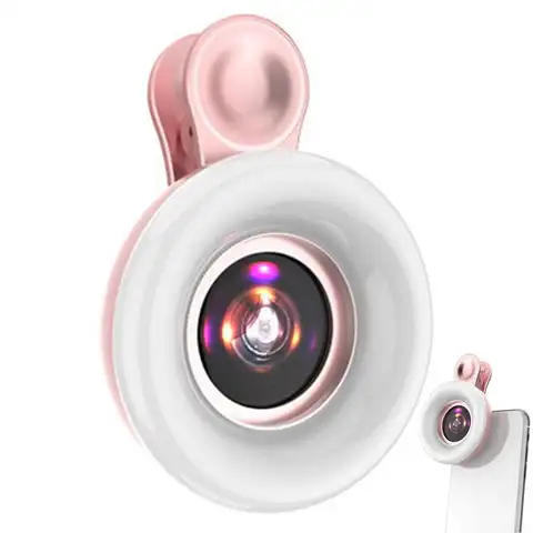 2022 휴대폰 필 라이트, 휴대용 셀카 LED 링 플래시 라이트, 휴대폰 셀카 램프 링 클립 라이트, 15X 매크로 렌즈, 드롭 배송