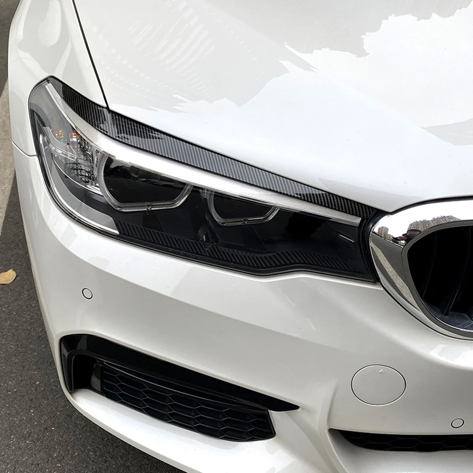 2017 To 2021 For BMW 5 Series G30 G31 G38 F90 M5 540i 525i 530i Headlight Eyelid Headlamp Eyebrow Trim Front Lamp Hoods