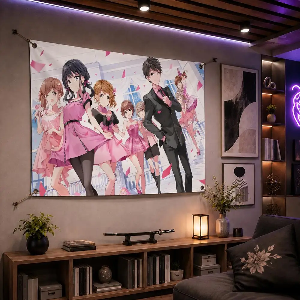 Romantic Anime Masamune-kun's Revenge Flags Indoor Outdoor Wall Banner Party Decor Large Hanging Wall Backdrop