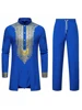 Muslim Robe Pattern 3D Printing Black White Yellow Navy Blue Long-Sleeved Trousers The Traditional Dress of Arab Men